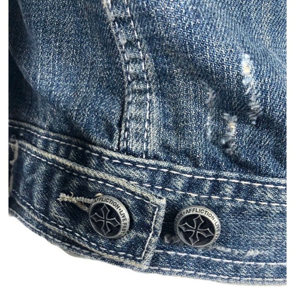 AFFLICTION Women's DENIM JACKET THUNDER JACKET - Picture 7 of 9